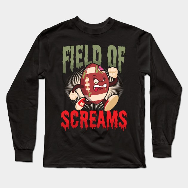 Halloween Football Shirt | Field Of Screams Long Sleeve T-Shirt by Gawkclothing